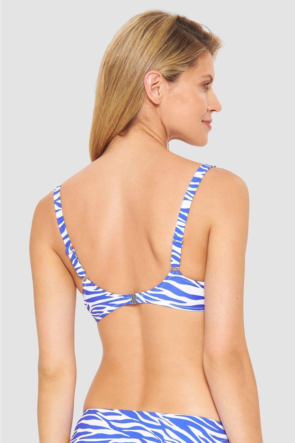 Rösch Bikini-Oberteil im modernen Zebradruck Blau-Weiß Exklusivangebot