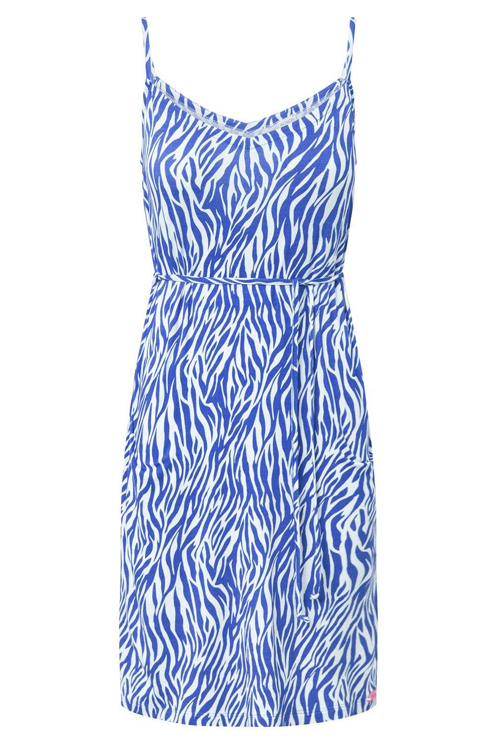 Rösch Strandkleid im modernen Zebradruck Blau-Weiß Spaghetti-Träger Viskose/Elasthan Black Friday