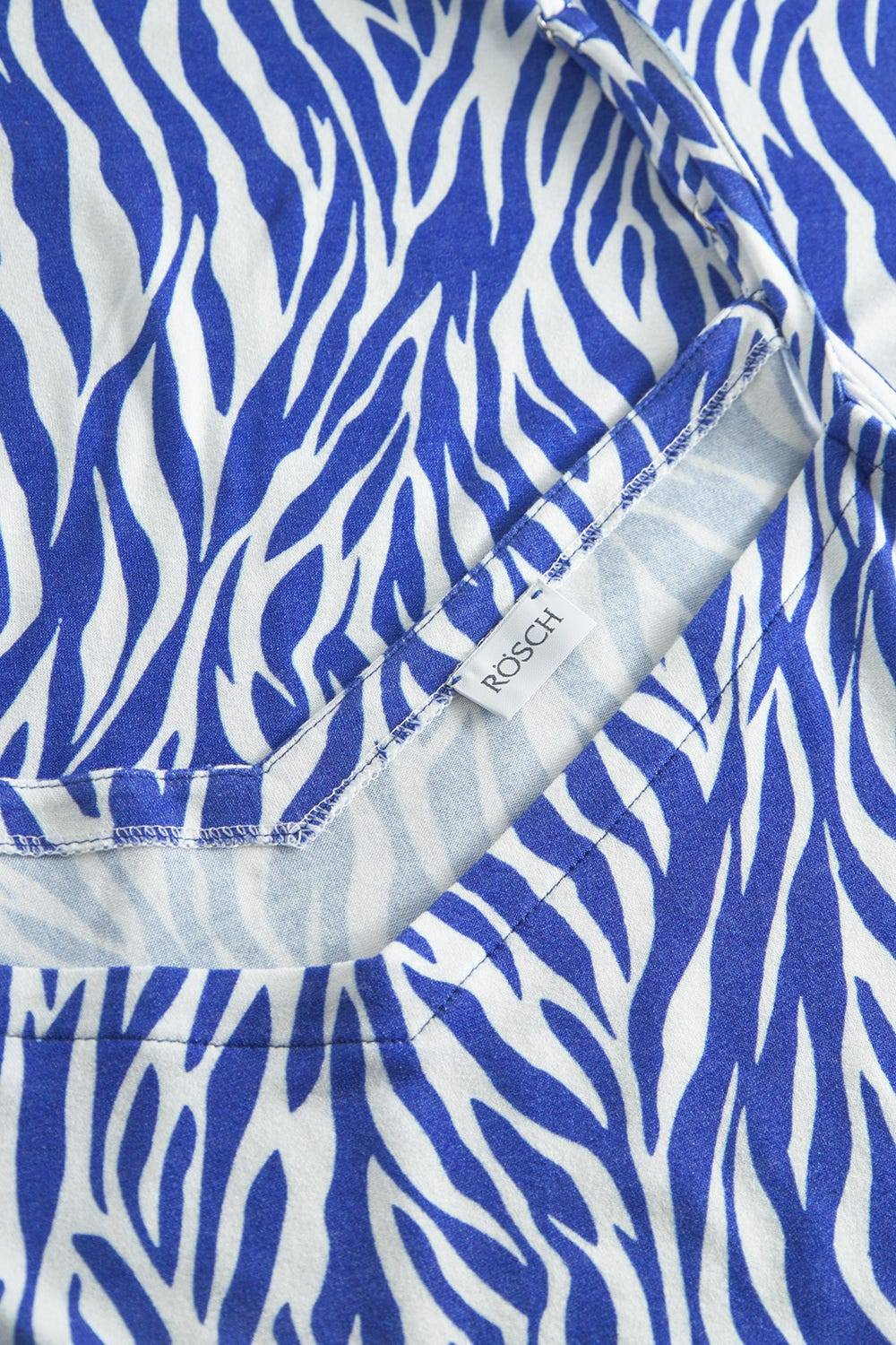Rösch Strandkleid im modernen Zebradruck Blau-Weiß Spaghetti-Träger Viskose/Elasthan Black Friday