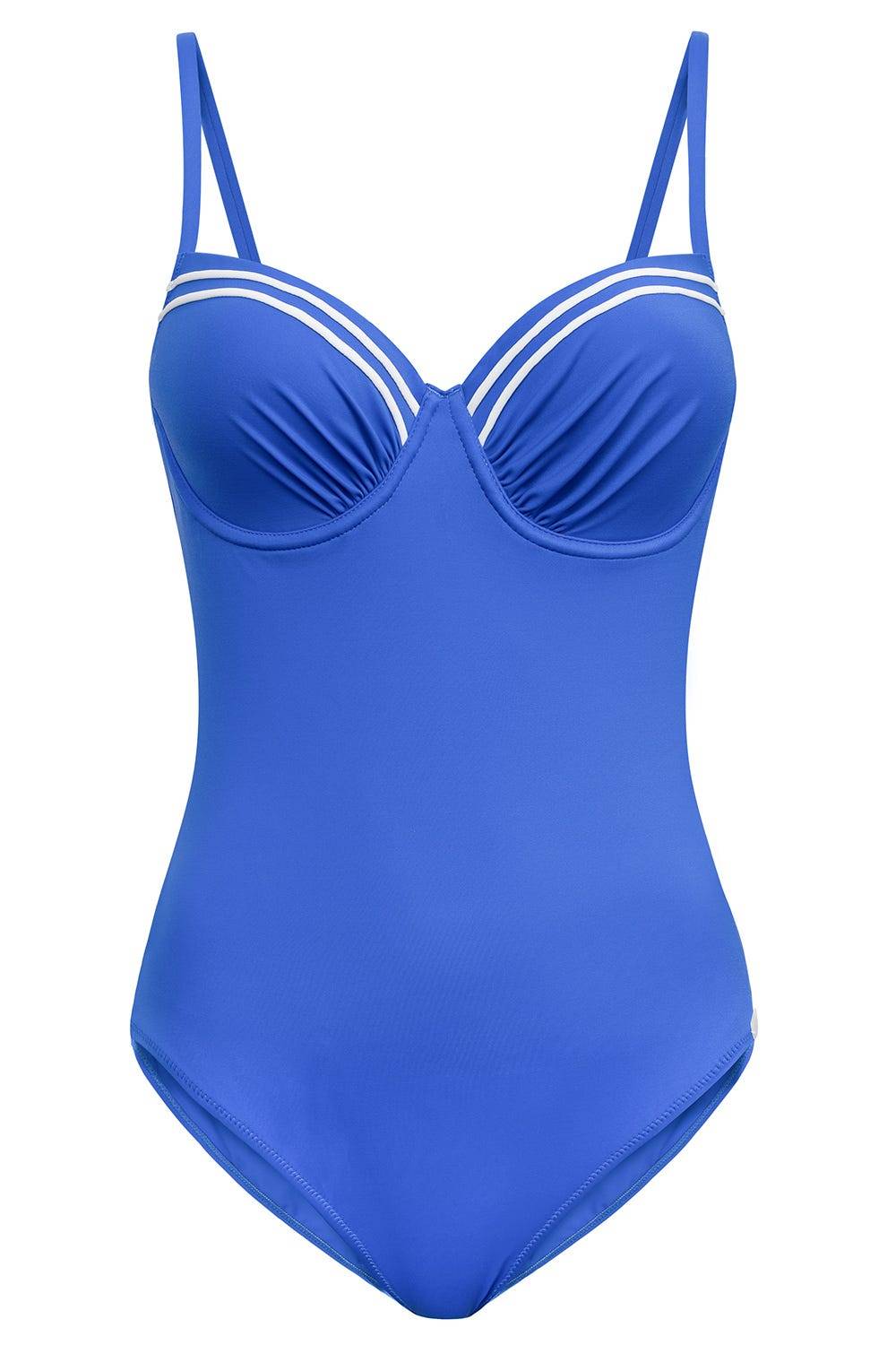 Rösch Badeanzug mit Streifendetails Neon-Blau Muttertagsangebot