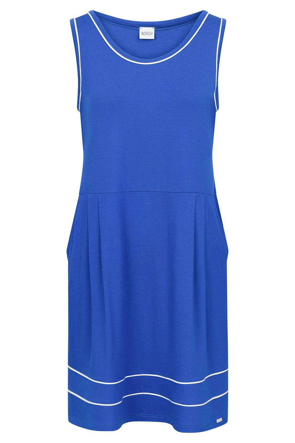 Rösch Strandkleid Ärmellos mit Kontrast-Paspeln Neon-Blau Valentinstagsangebot