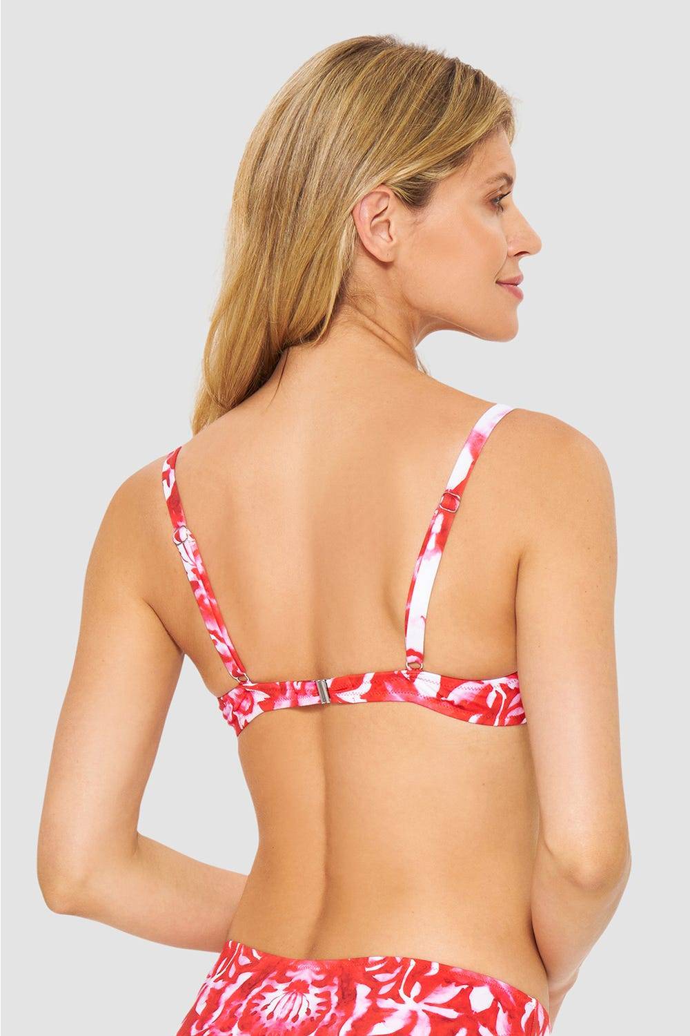 Rösch Bikini-Oberteil im Ornament-Druck Rot-Weiß Jubiläumsangebot