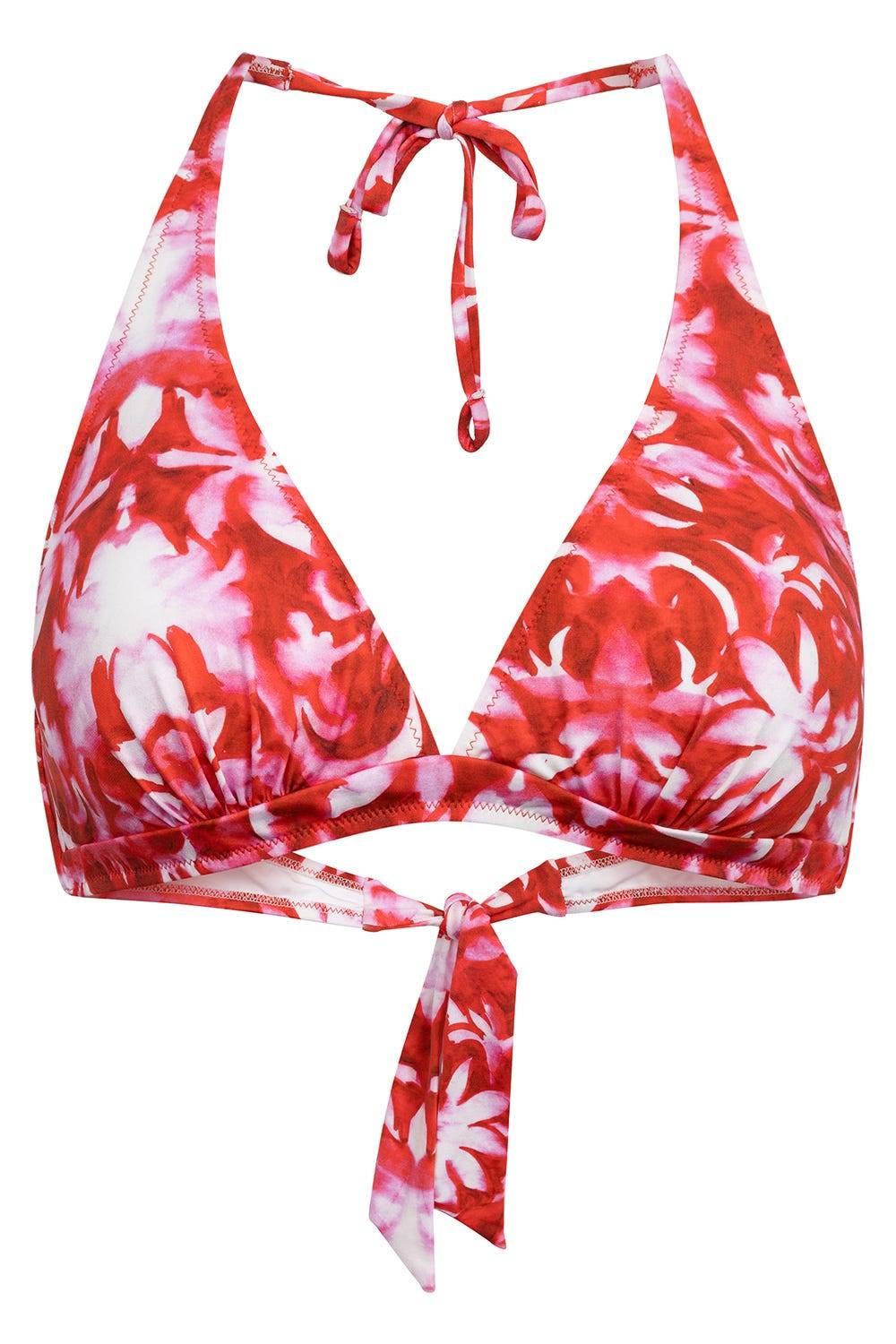 Rösch Bikini-Oberteil Neckholder im Ornament-Druck Rot-Weiß Lagerräumung