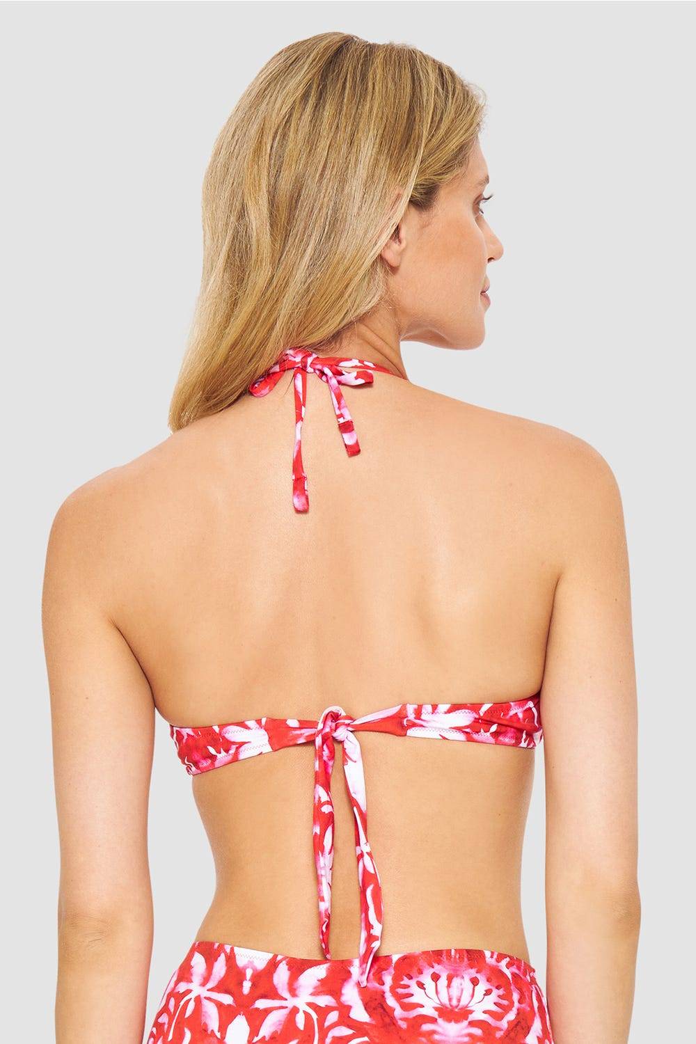 Rösch Bikini-Oberteil Neckholder im Ornament-Druck Rot-Weiß Lagerräumung