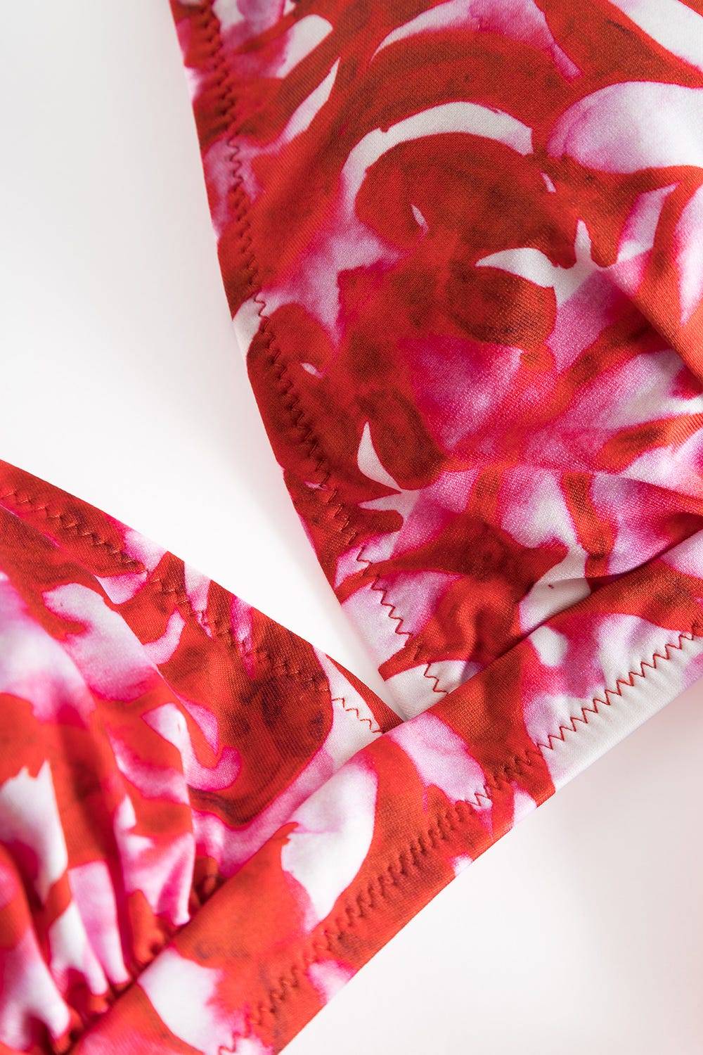 Rösch Bikini-Oberteil Neckholder im Ornament-Druck Rot-Weiß Lagerräumung