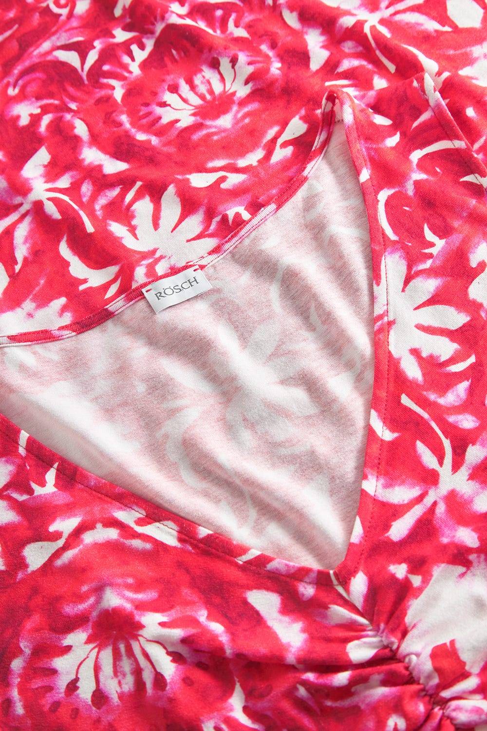Rösch Strandkleid Ärmellos im Ornament-Druck Rot-Weiß Raffungen Online Outlet