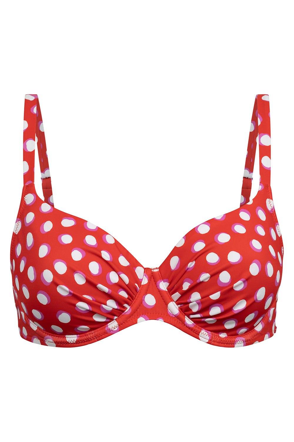 Rösch Bikini-Oberteil im Retro-Tupfendruck Rot-Weiß Blitzangebot