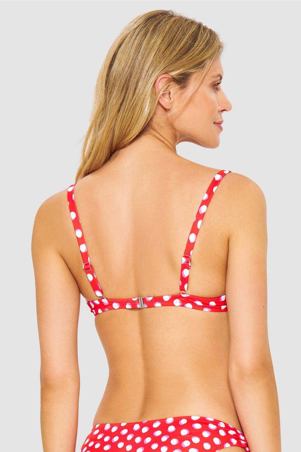 Rösch Bikini-Oberteil im Retro-Tupfendruck Rot-Weiß Blitzangebot