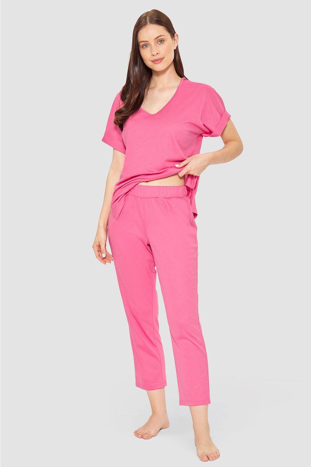 Rösch 7/8-Pyjamahose im sportiven Look Baumwolle/Modal JETZT KAUFEN
