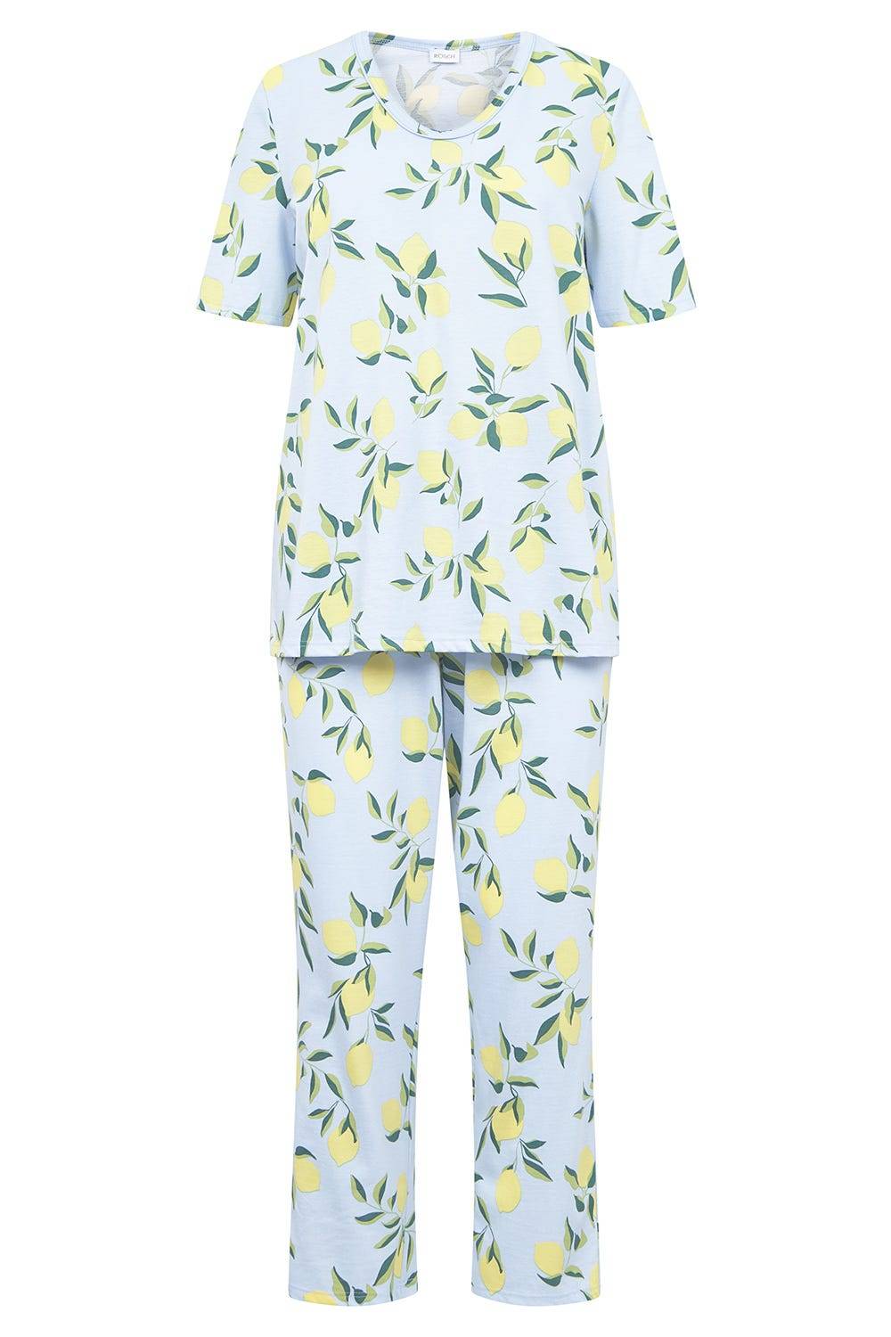Rösch Pyjama im Zitronendruck sommerlich 100% Baumwolle Nur für heute