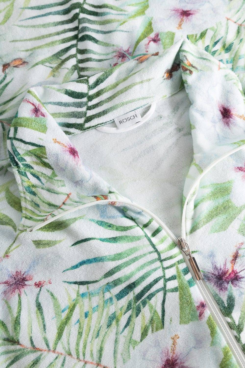 Rösch Morgenmantel im exotischem Blumendruck Frottee Baumwolle/Polyester Fabrikladen