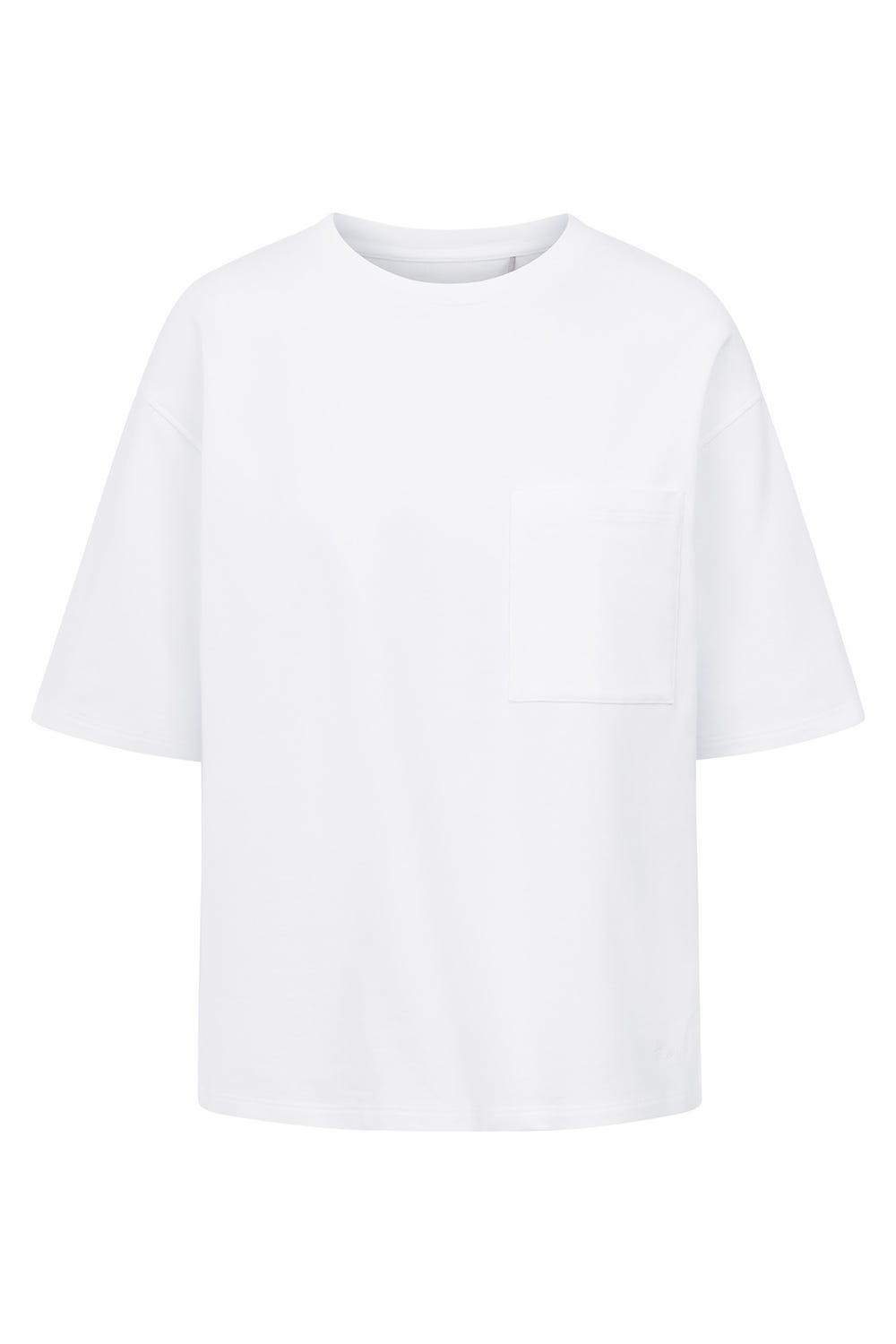 Rösch Sweatshirt in Weiß kastenförmig Baumwolle/Elasthan Speichern exportieren