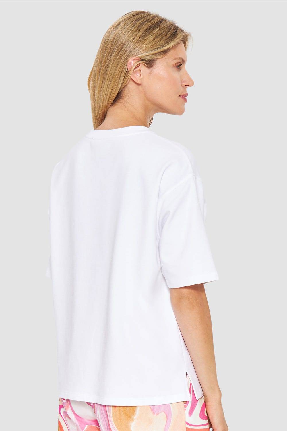 Rösch Sweatshirt in Weiß kastenförmig Baumwolle/Elasthan Speichern exportieren
