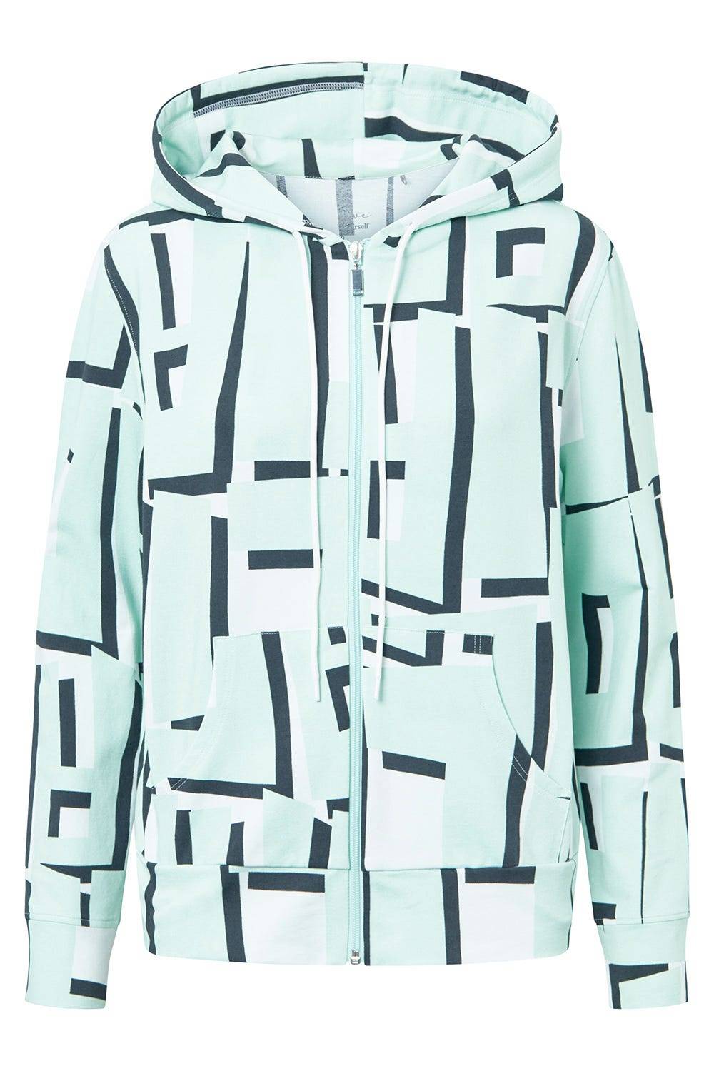 Rösch Sweatjacke im Letter-Print Türkis Baumwolle/Elasthan Im Verkauf
