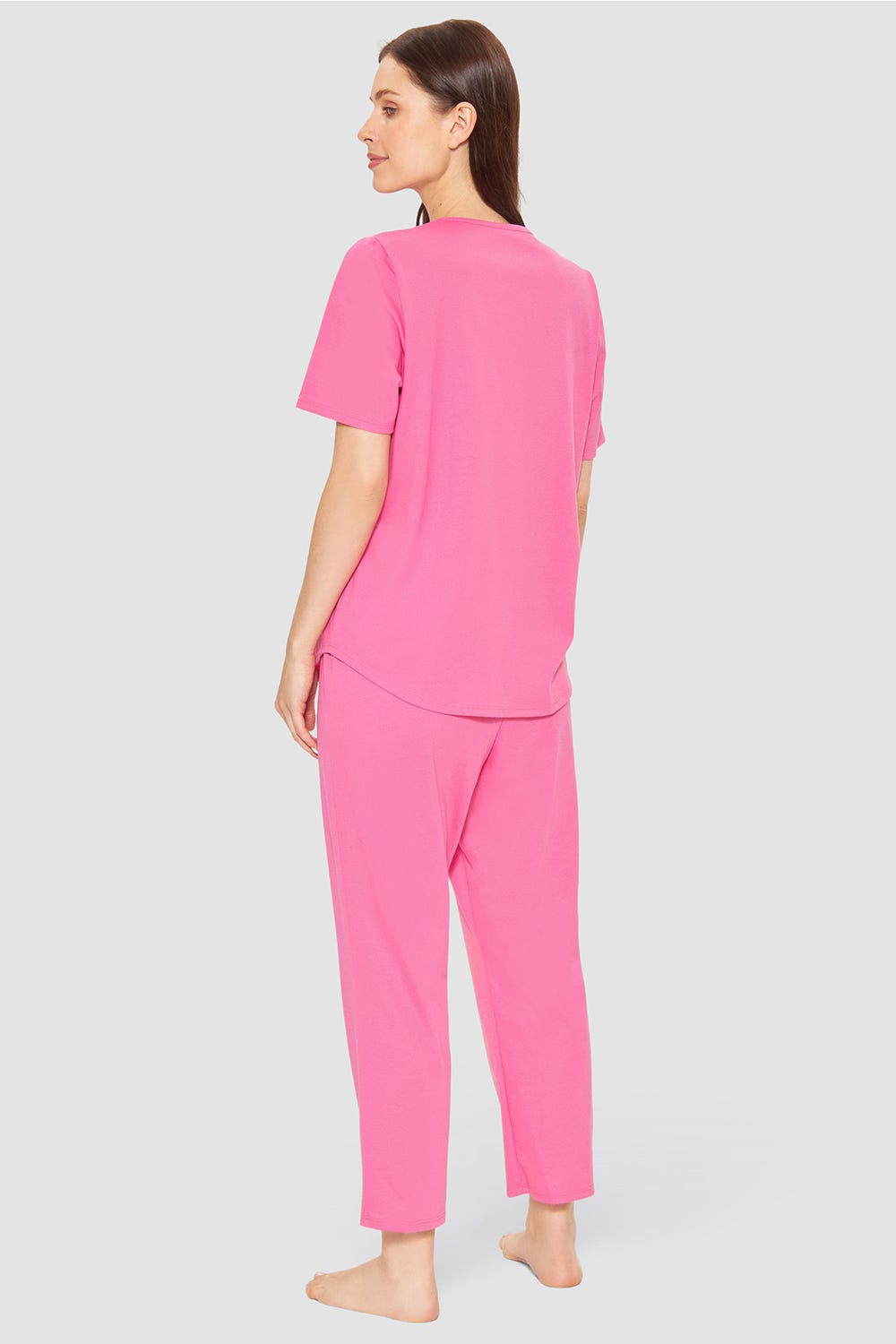 Rösch Pyjama mit Spitzendetails Pink Baumwolle/Modal Outlet