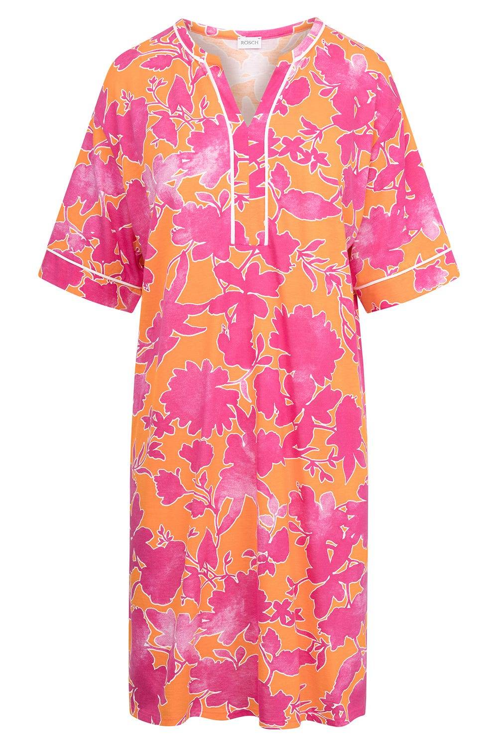 Rösch Nachthemd im floralen Druck Orange-Pink Tunika-Style Baumwolle/Modal Auslauf