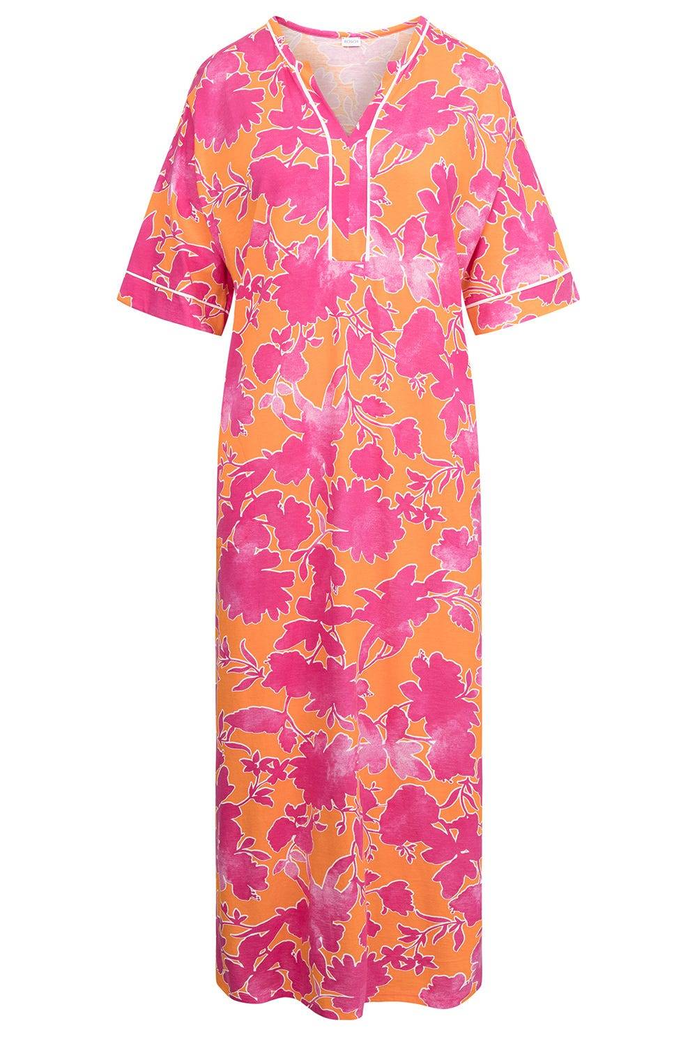 Rösch Nachtkleid im floralen Druck Orange-Pink Tunika-Style Maxi-Länge Baumwolle/Modal Verkauf