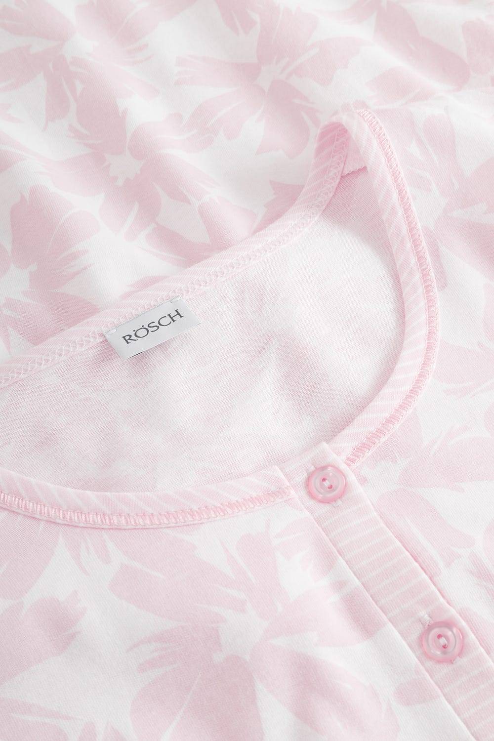 Rösch Nachthemd im Muster-Mix Blumen Streifen Rosa 100% Baumwolle im Angebot