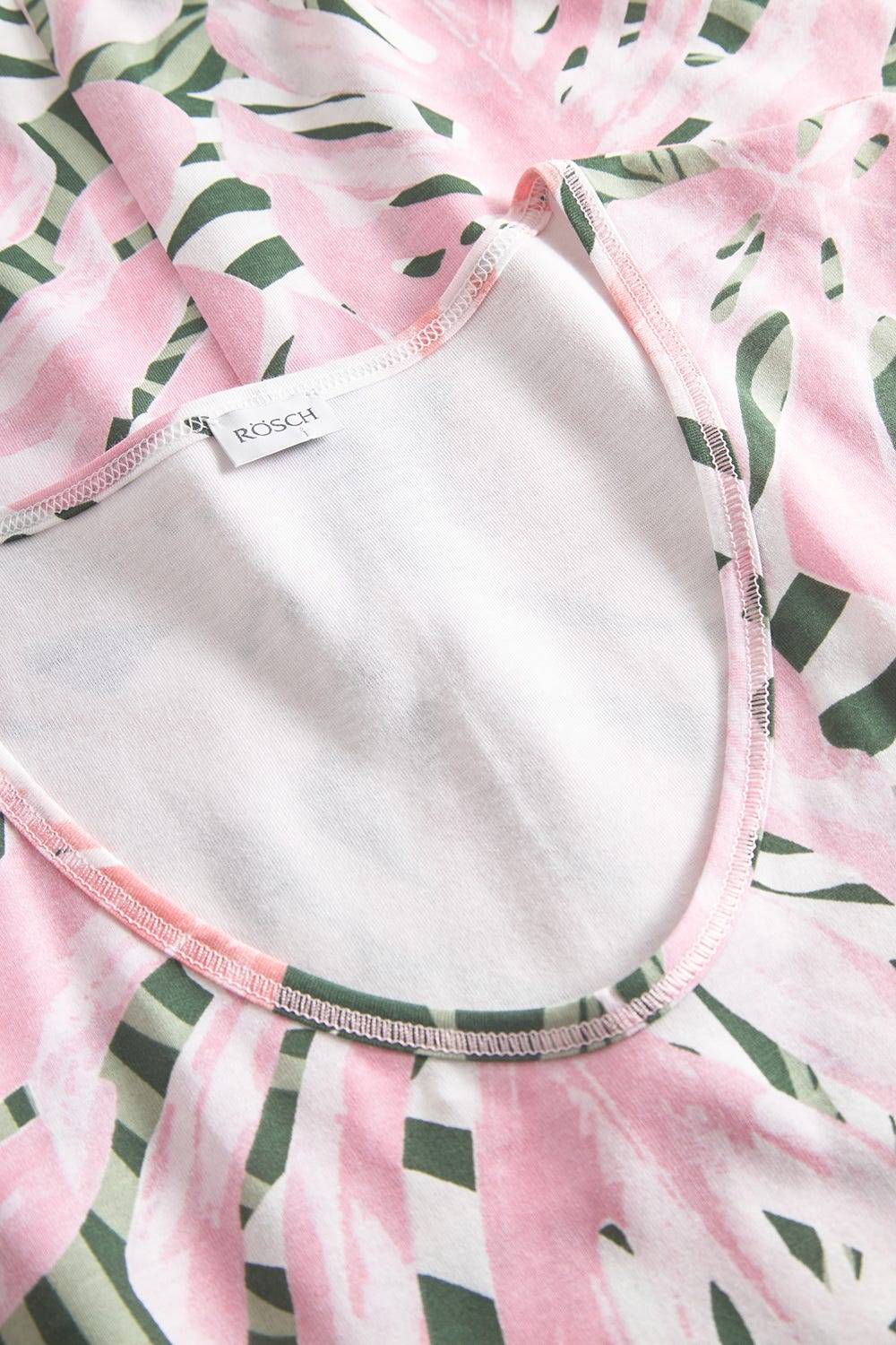 Rösch Nachtkleid im Blätterdruck exotisch Maxi-Länge 100% Baumwolle Fabrikverkauf