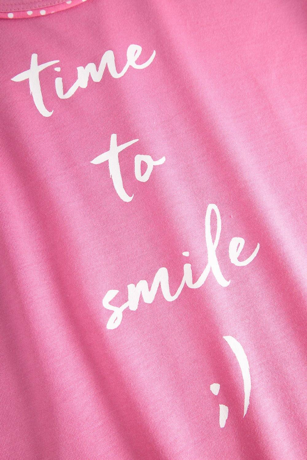 Rösch Pyjama mit Statement-Print Tupfendruck Pink Baumwolle/Modal Limitierter Zeitrabatt