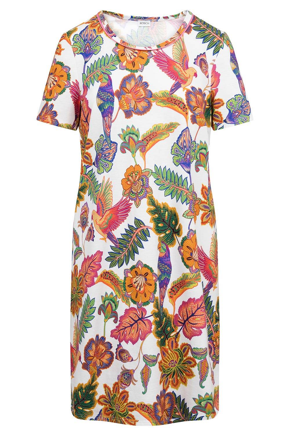 Rösch Nachthemd Kurzarm mit Blumenprint exotisch Baumwolle/Modal Fabrikpreis
