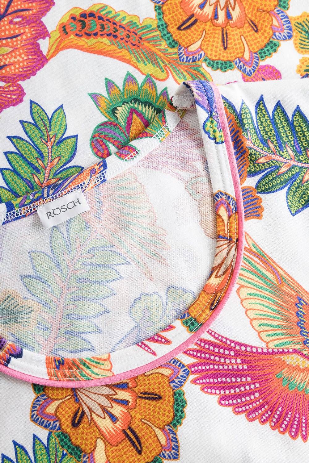 Rösch Nachthemd Kurzarm mit Blumenprint exotisch Baumwolle/Modal Fabrikpreis