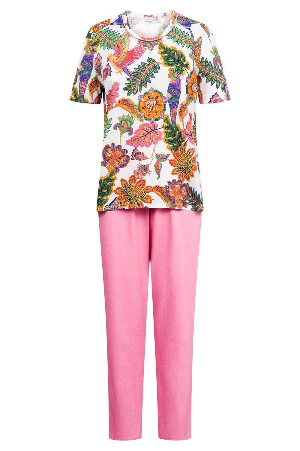 Rösch Pyjama mit Blumenprint exotisch Baumwolle/Modal Sonderangebot