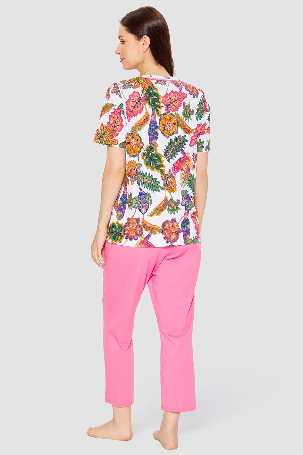 Rösch Pyjama mit Blumenprint exotisch Baumwolle/Modal Sonderangebot