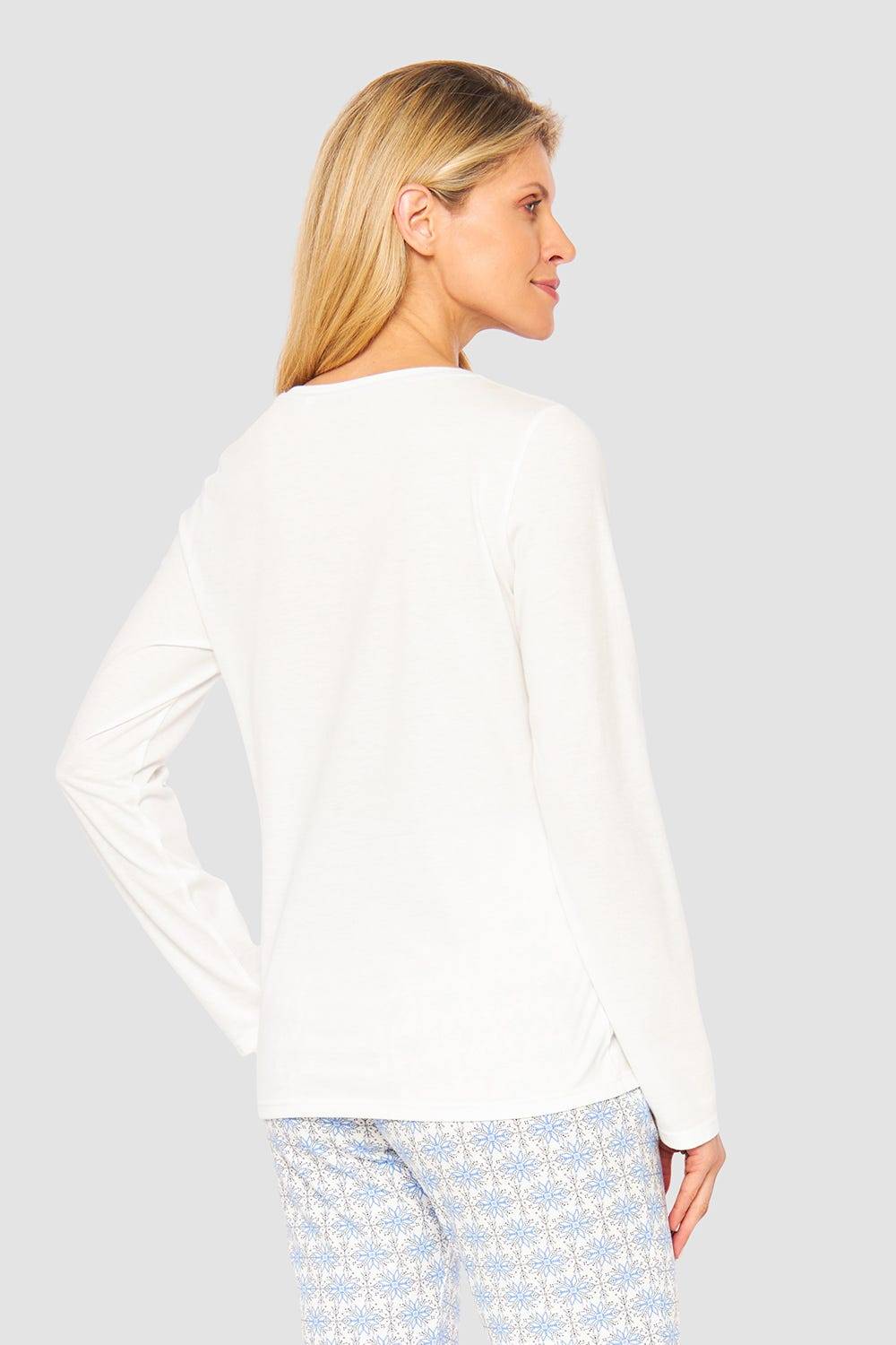 Rösch Shirt mit Schneeflocken Weiß Blau 100% Baumwolle Begrenztes Angebot