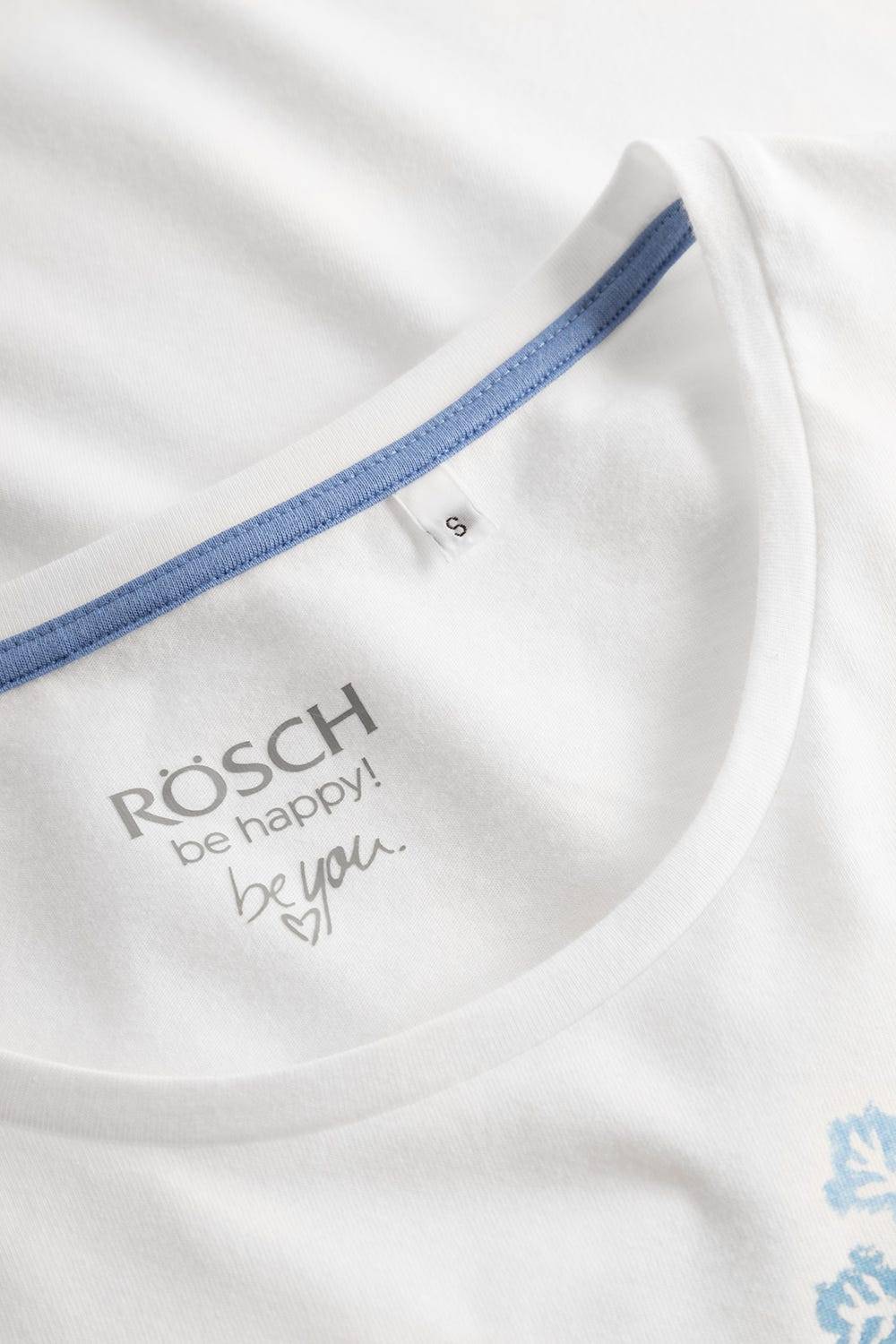 Rösch Shirt mit Schneeflocken Weiß Blau 100% Baumwolle Begrenztes Angebot