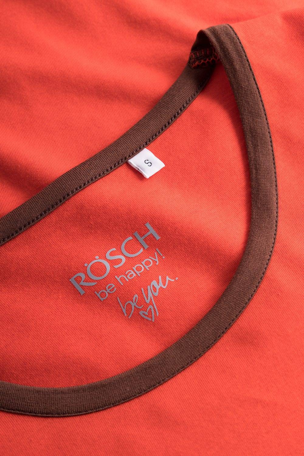 Rösch Shirt mit Schriftzug Rot Braun 100% Baumwolle Cyber Monday