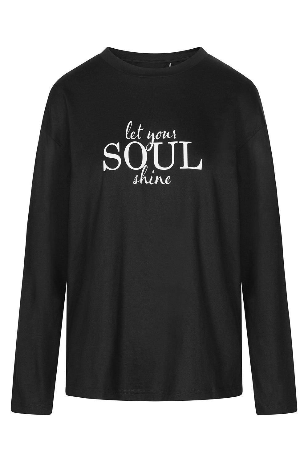 Rösch Shirt mit Schriftzug &quot;let your soul shine&quot; 100% Baumwolle Valentinstagsangebot