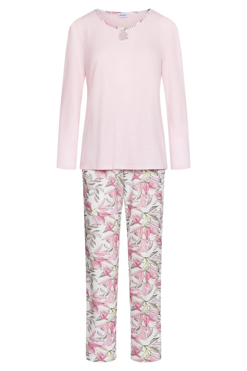 Rösch Pyjama mit Tropfenausschnitt 100% Baumwolle Top Angebot