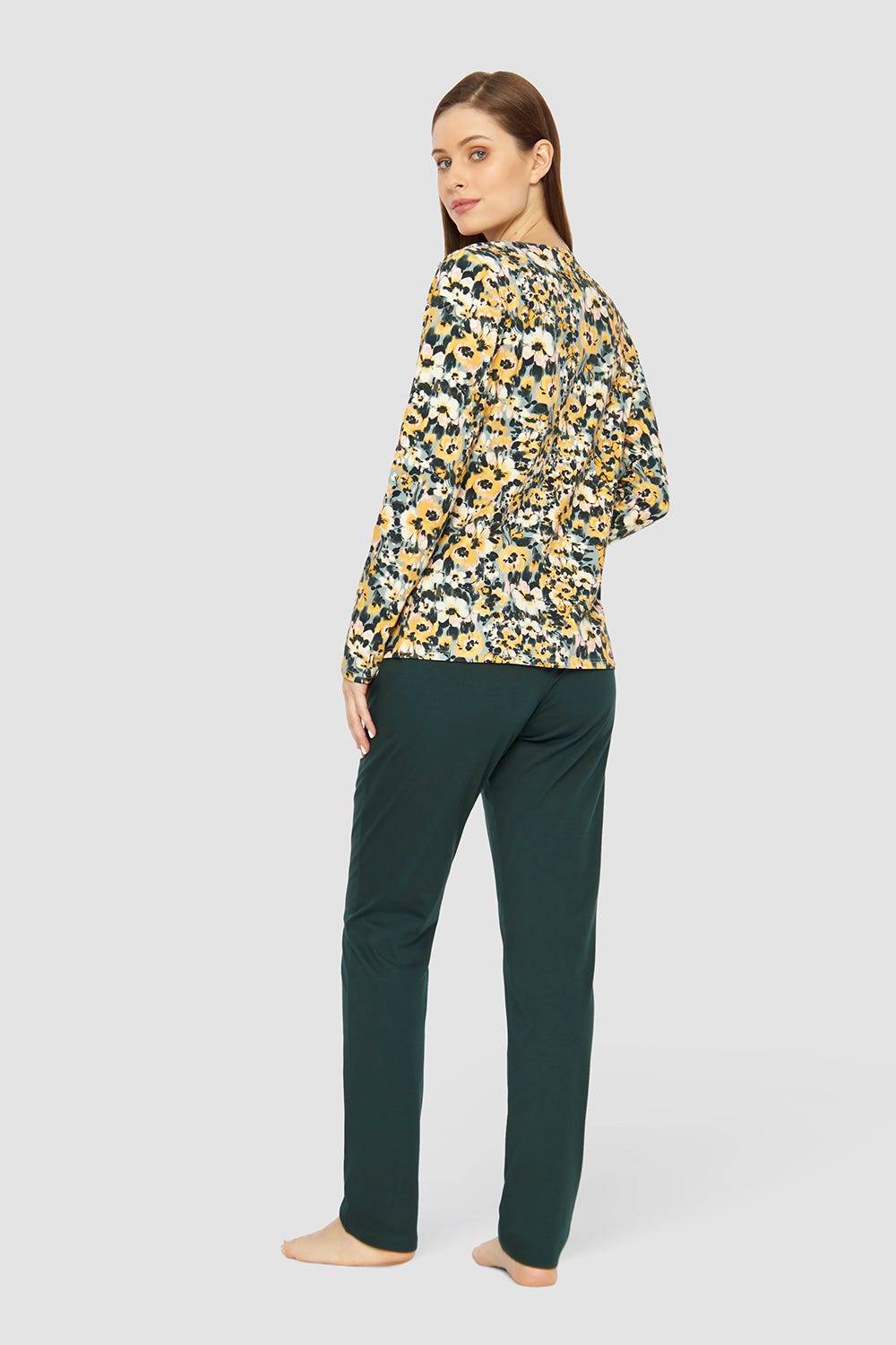 Rösch Shirt im gelben Blumenmuster Baumwolle/Elasthan Neueste Mode