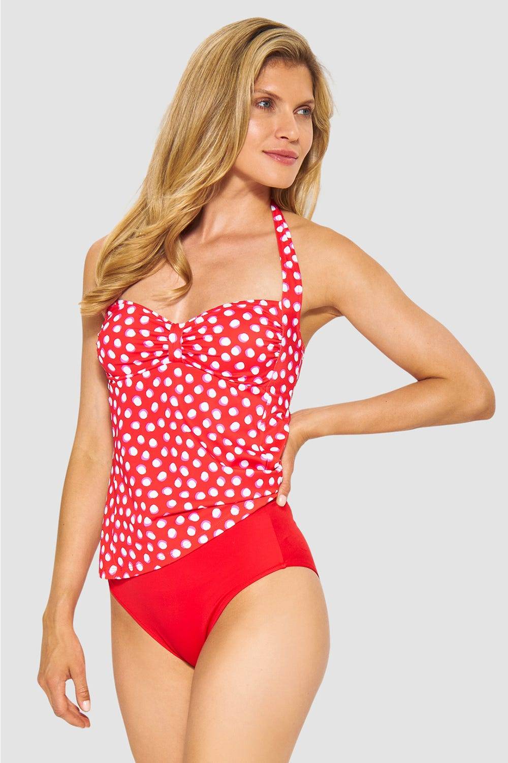 Rösch Bikini-Hose in Rot einfarbig hoher Taillenausschnitt Tägliche Deals