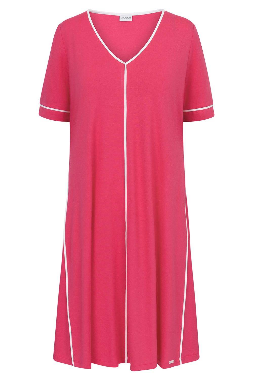 Rösch Strandkleid Kurzarm mit Kontrast-Paspeln Viskose/Elasthan Super Sparpreis