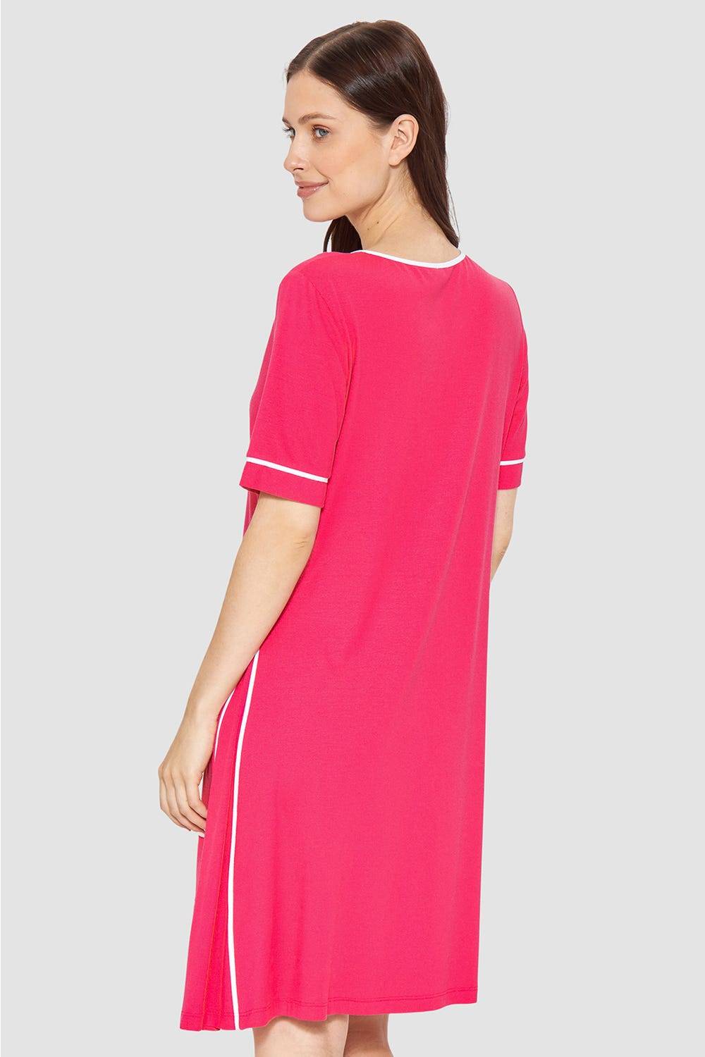 Rösch Strandkleid Kurzarm mit Kontrast-Paspeln Viskose/Elasthan Super Sparpreis
