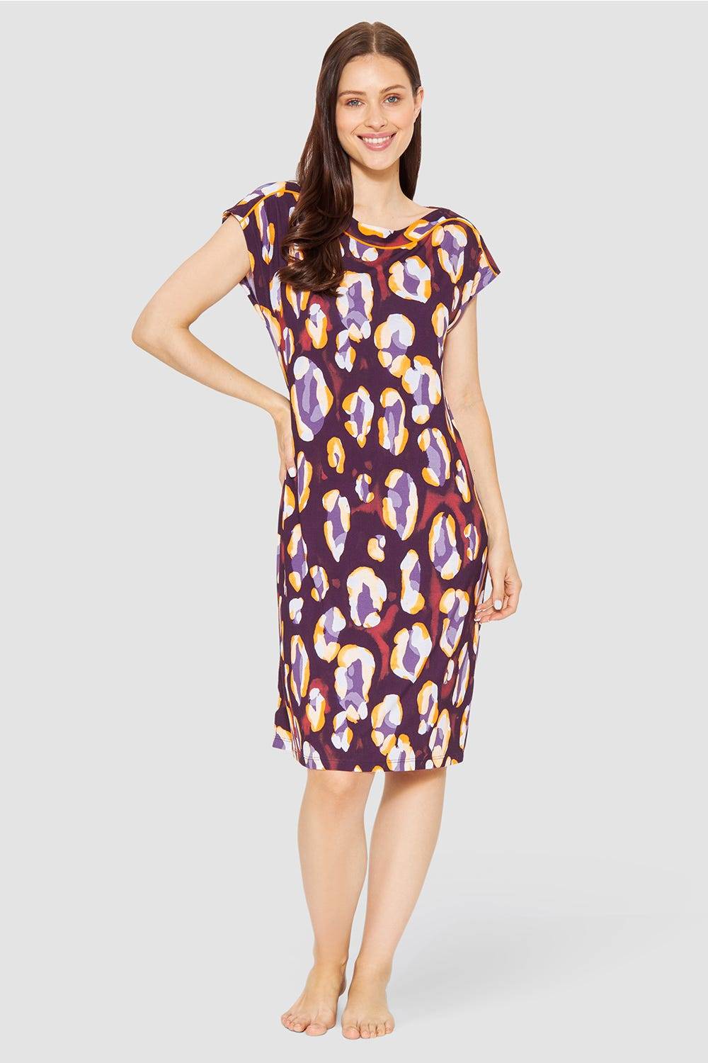 Rösch Strandkleid Kurzarm im Tupfendruck Modern Leo Viskose/Elasthan Letzte 2 Tage