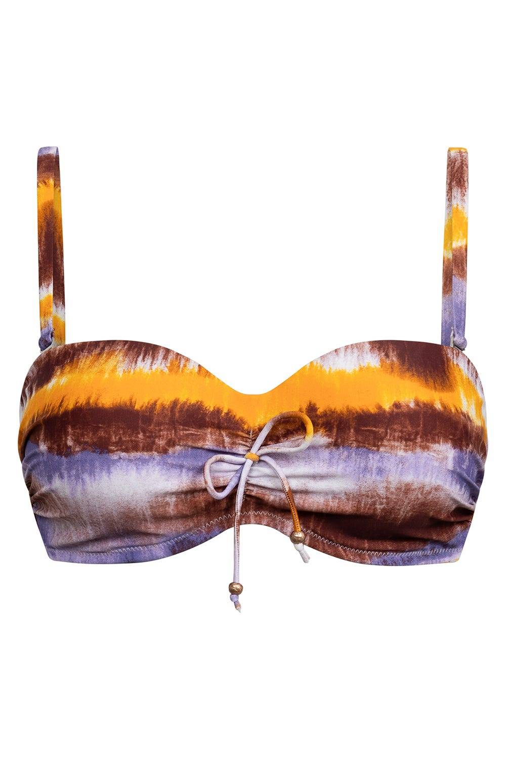 Rösch Bikini-Oberteil Bandeau im Batikdruck moderne Streifen Letzter Tag