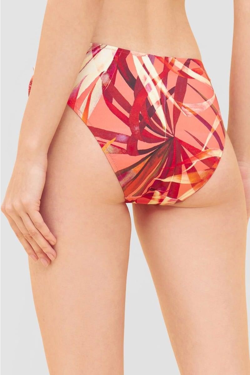 Rösch Bikini-Hose im bunten Blätter-Druck Binde-Bänder recyceltes Polyamid/Elasthan Vierteljährliche Förderung