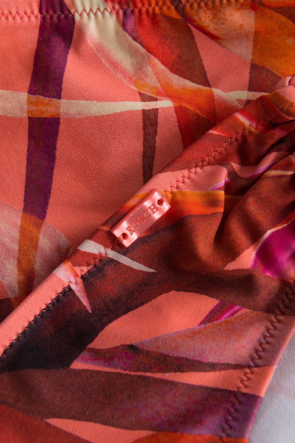 Rösch Bikini-Hose im bunten Blätter-Druck Binde-Bänder recyceltes Polyamid/Elasthan Vierteljährliche Förderung