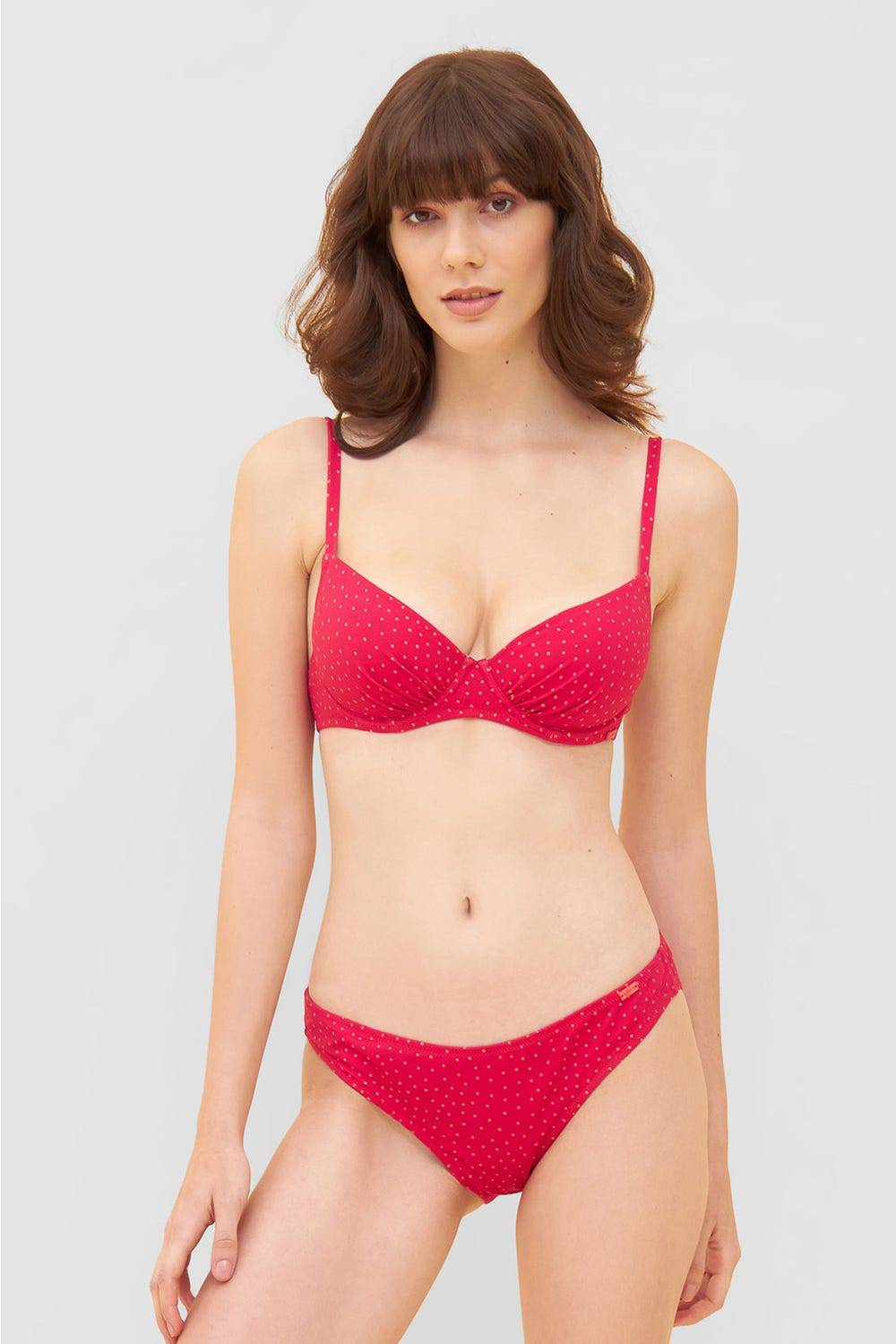 Rösch Bikini-Hose im pinken Mini-Tupfen-Druck recyceltes Polyamid/Elasthan 2025