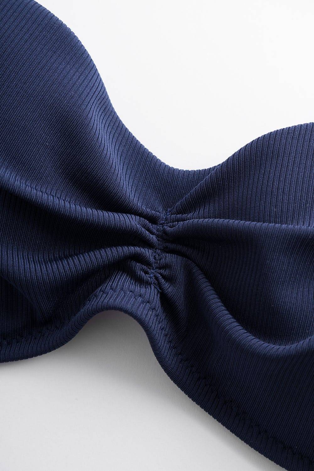 Rösch Bikini Oberteil mit Streifen-Details Ripp überkreuzt recyceltes Polyester/Elasthan Günstiger Verkauf