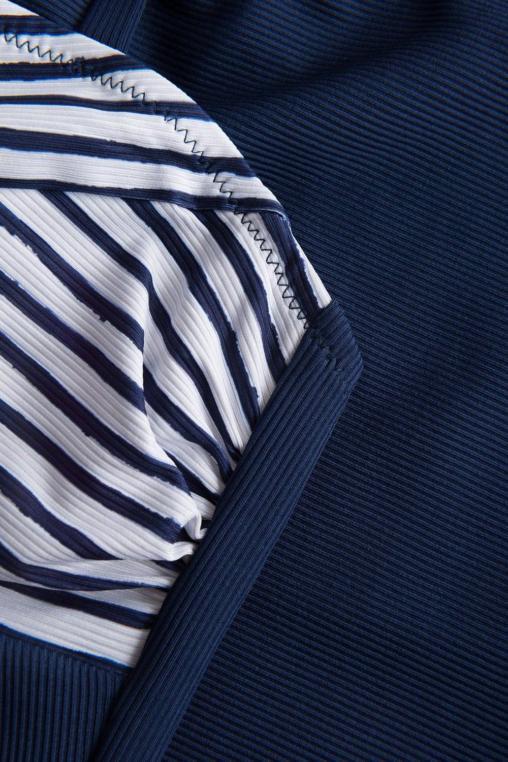 Rösch Bandeau Badeanzug mit gestreifter Blende Ripp recyceltes Polyester/Elasthan Limitierter Zeitrabatt