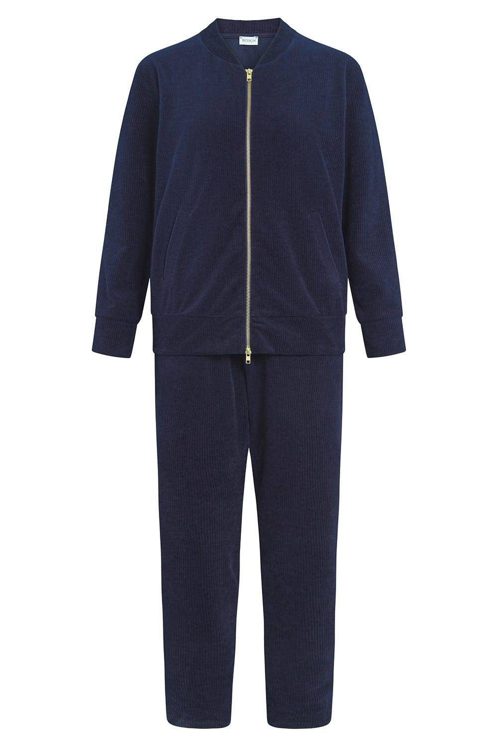 Rösch Hausanzug in Nachtblau aus Cord Baumwolle/Polyester Vatertagsangebot