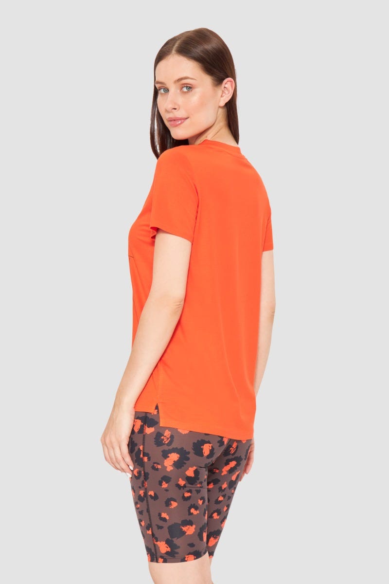 Rösch Y.U Yoga T-Shirt mit Motivdruck Orange Sport Mix &amp; Match Baumwolle/Elasthan Lagerräumung