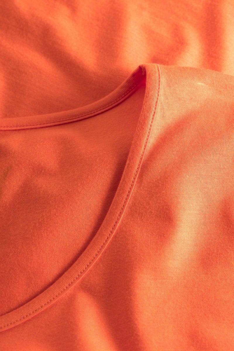 Rösch Y.U Yoga Shirt mit Knoten Orange Sport Mix &amp; Match Baumwolle/ Elasthan Heißer Verkauf