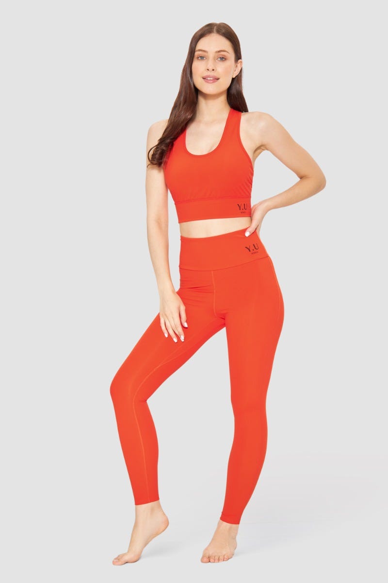 Rösch Y.U Yoga Leggings in Orange Sport Mix &amp; Match recycled Polyamid/Elasthan Neueste Mode