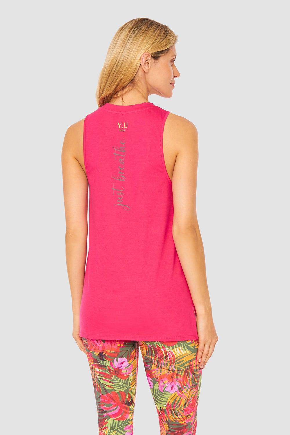 Rösch Y.U Yoga Top mit Schriftzug „just breathe“ Loungewear Sport Mix &amp; Match Baumwolle/ Elasthan Exklusive Angebote