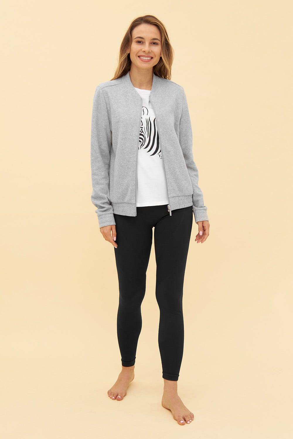 Rösch Y.U Yoga Sweatjacke in Grau Loungewear Mix &amp; Match Baumwolle/recycled Polyamid Sonderangebote